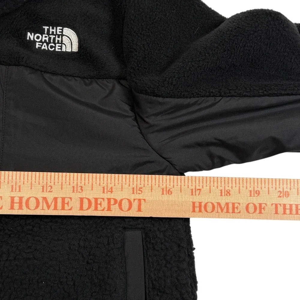 The North Face Girls Black Sherpa Fleece Mashup Snap Jacket NF0A7UMI Large 12